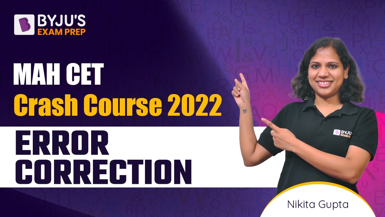 MAH MBA CET Crash Course | Error Correction for CET MBA 2023 | BYJU'S Exam Prep
