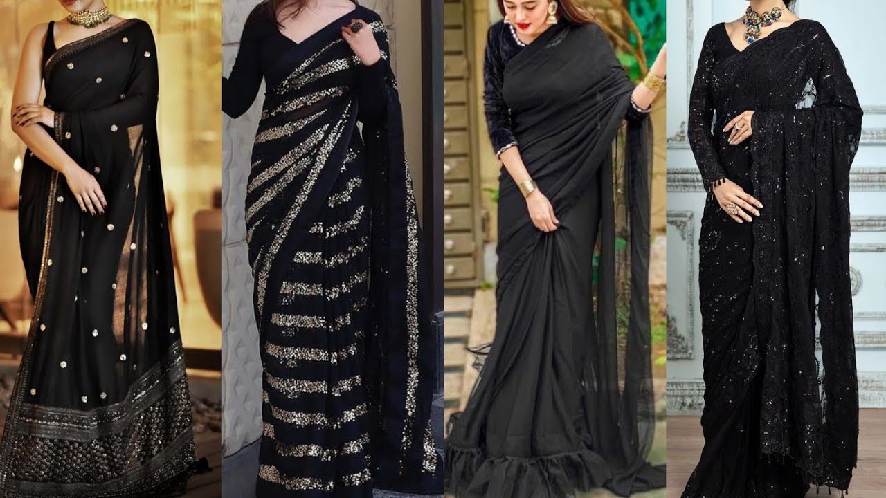 Latest Black Saree Designs 2022|Black Saree Collection|Party Wear & Wedding #Black #Saree #Designs
