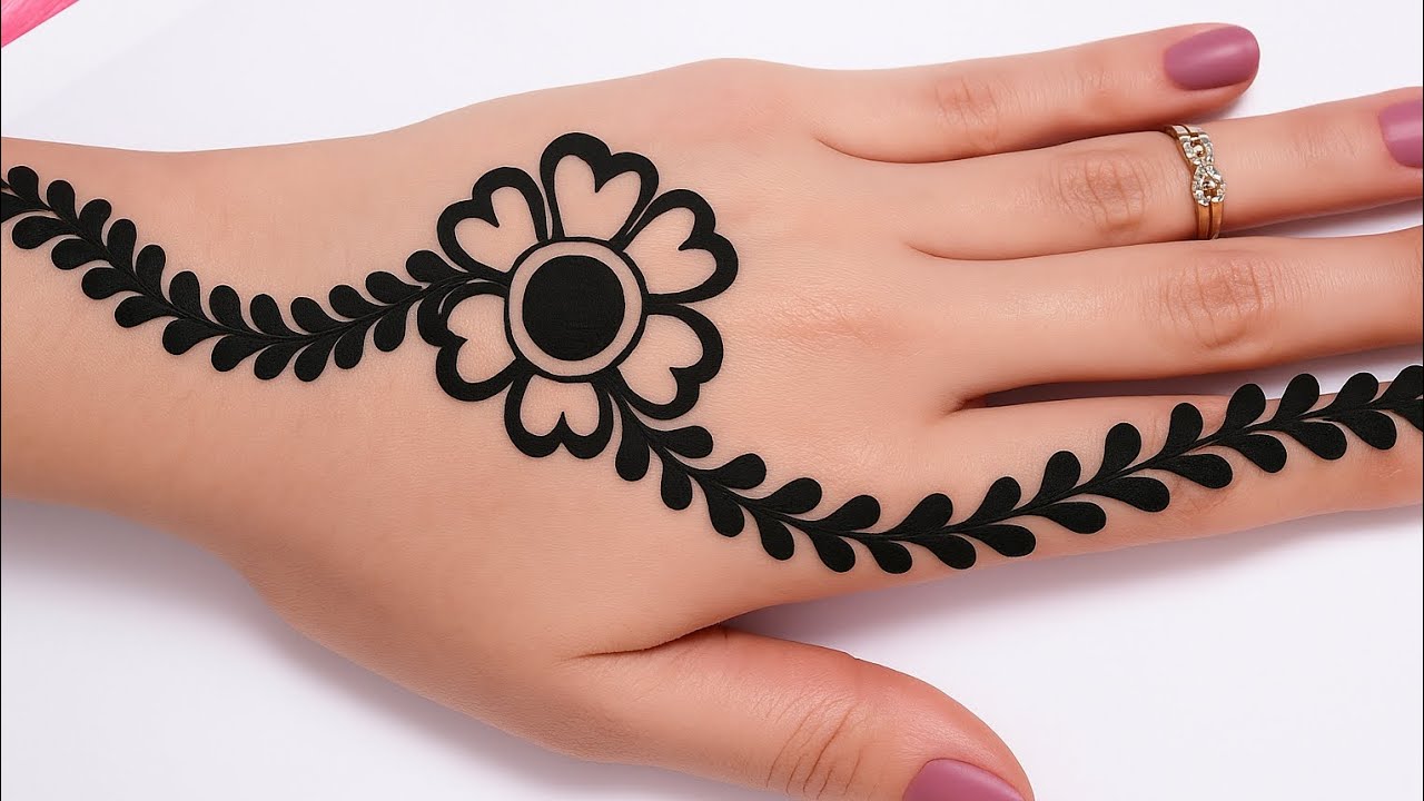 Easy Floral Henna Design For Back Hand Step By Step||Mehndi Design||Henna Design 