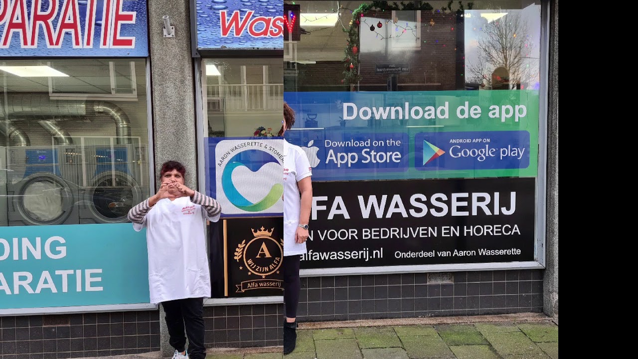 download de App van Aaron Wasserette & Stomerij.  drycleanin. laundry. Delivery.