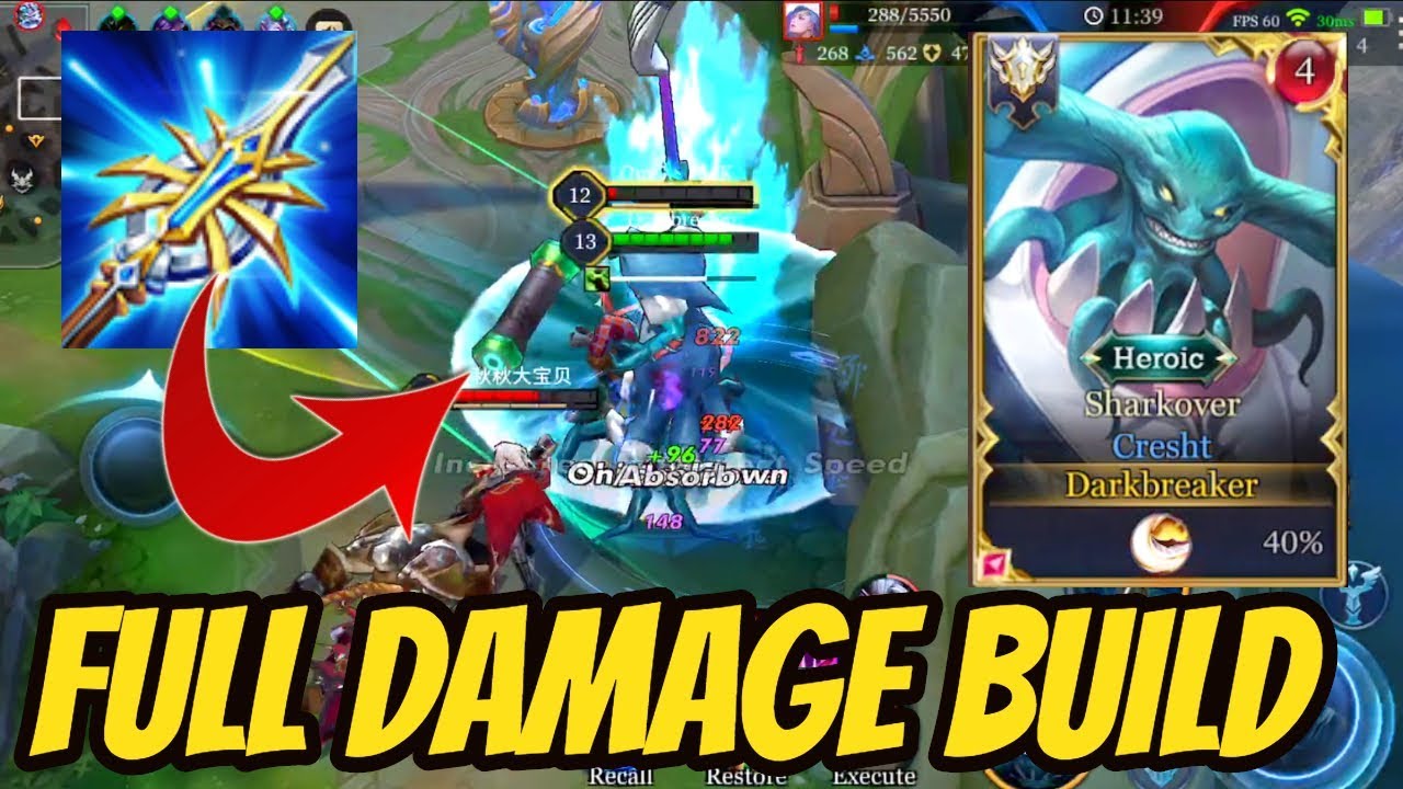 CRESHT FULL DAMAGE BUILD! | AoV | 傳說對決 | RoV | Li&ecirc;n Qu&acirc;n Mobile | 펜타스톰