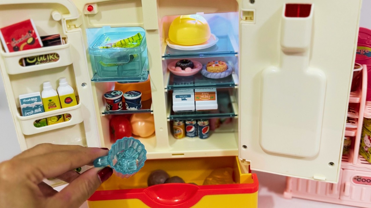 Toy ASMR 💛 Mini Fridge Set Up & Organizing | Satisfying Unboxing | No Talking