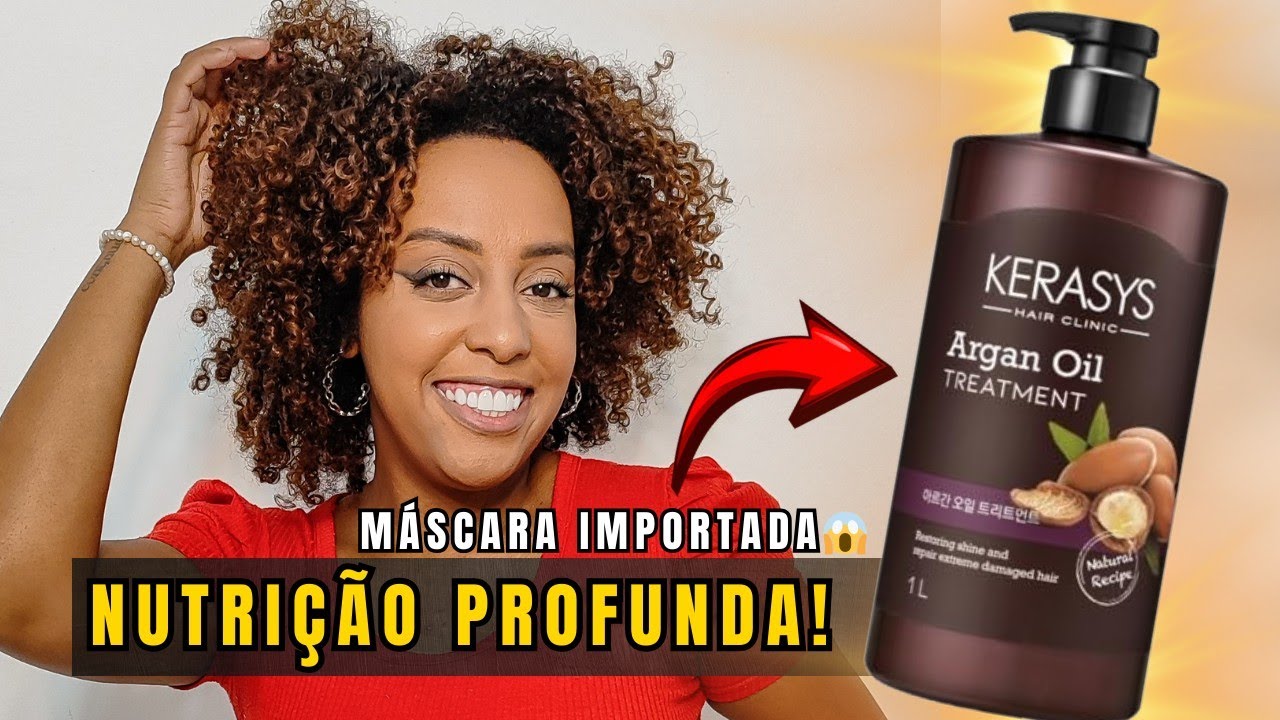 Resenha Completa: Máscara Argan Oil Kerasys em cabelos cacheados - Vale a Pena? #cachosdasamy