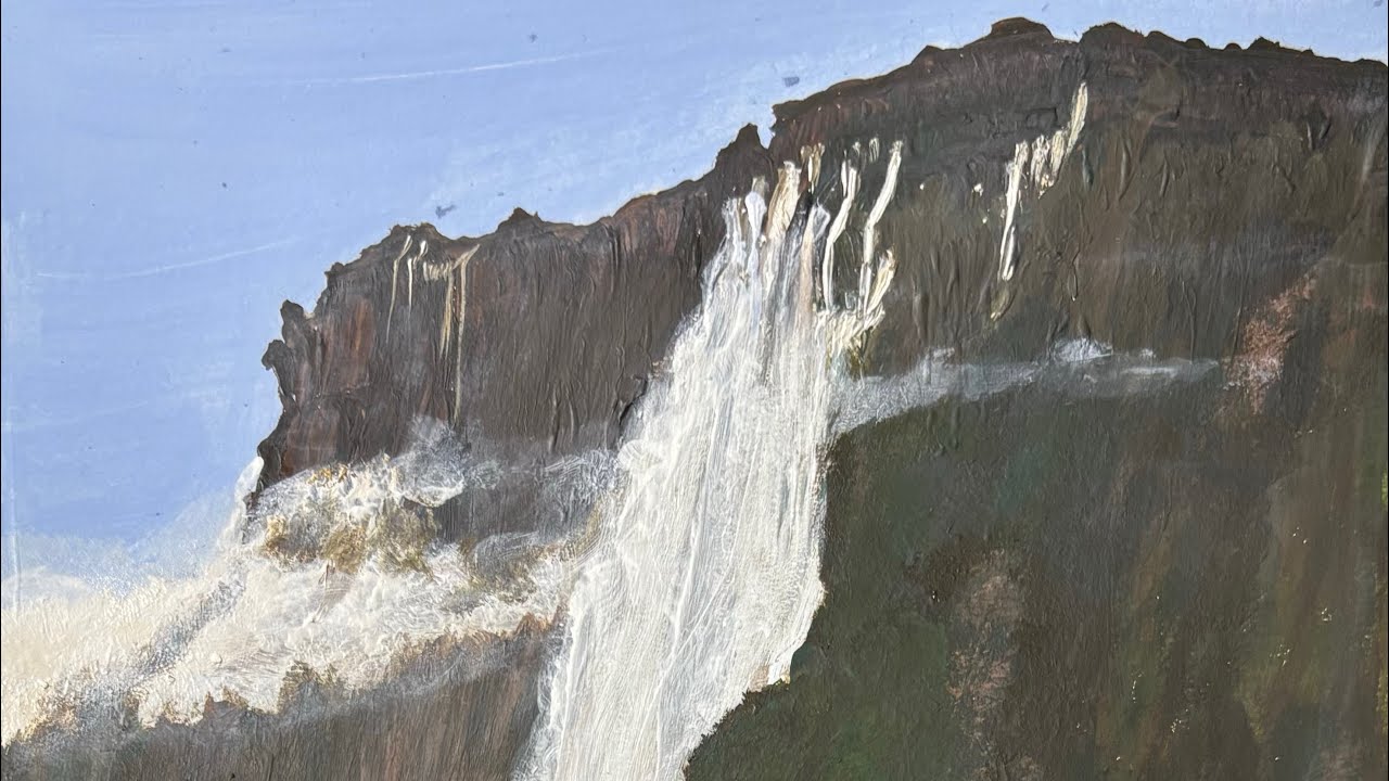 Salto Ángel, Venezuela. Cómo hacerlo en acrílico paso a paso?