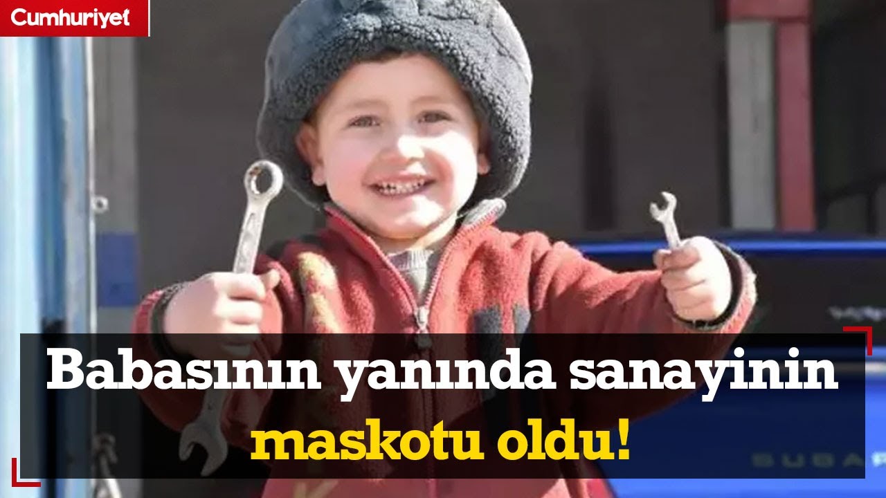 4 yaşındaki Miraç, babasının yanında sanayinin maskotu oldu