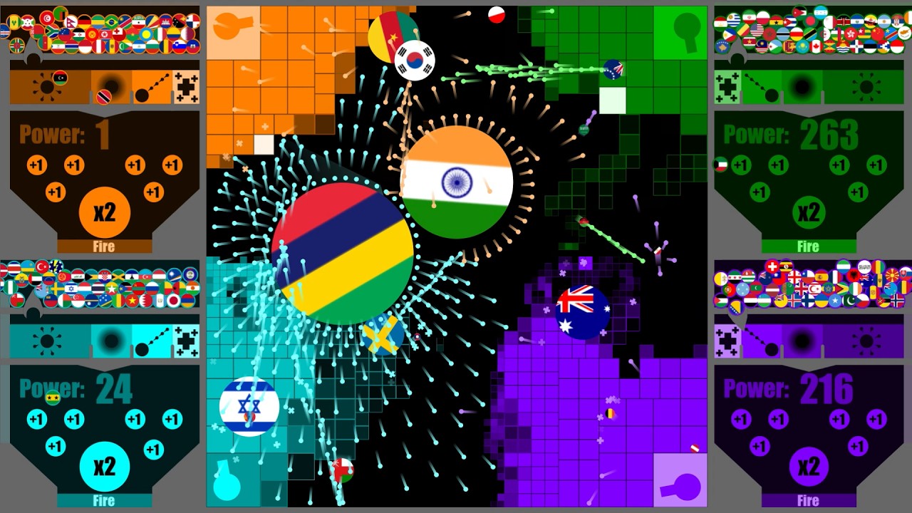 Territory War x Country Marbles #2 - Marble Race in Algodoo