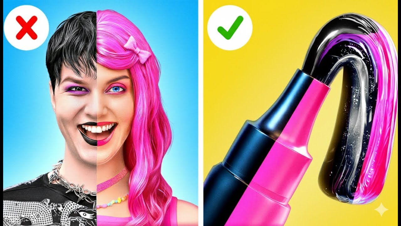 CZARNE VS RÓŻOWE WYZWANIE RYSUNKOWE 🎨🖤💗 Dobra Sztuka VS Zła Sztuka według 123 GO! CHALLENGE