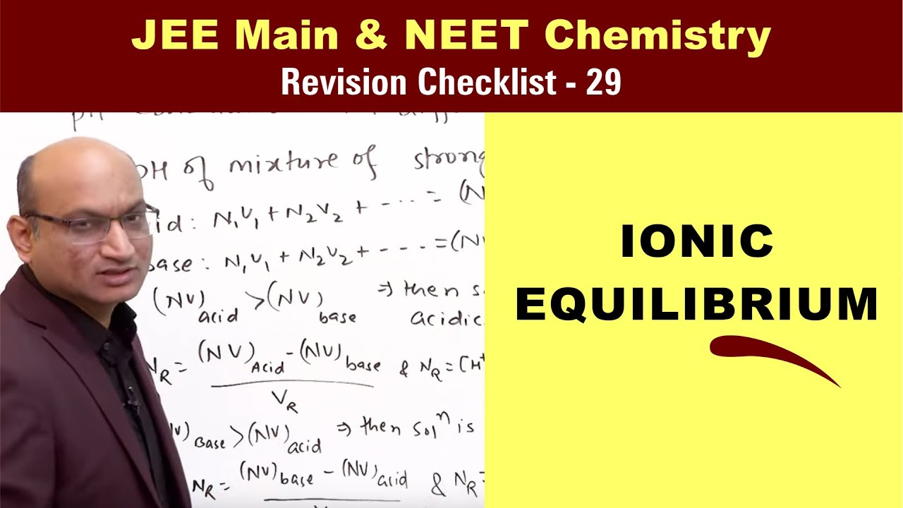Ionic Equilibrium | Revision Checklist 29 for JEE & NEET Chemistry