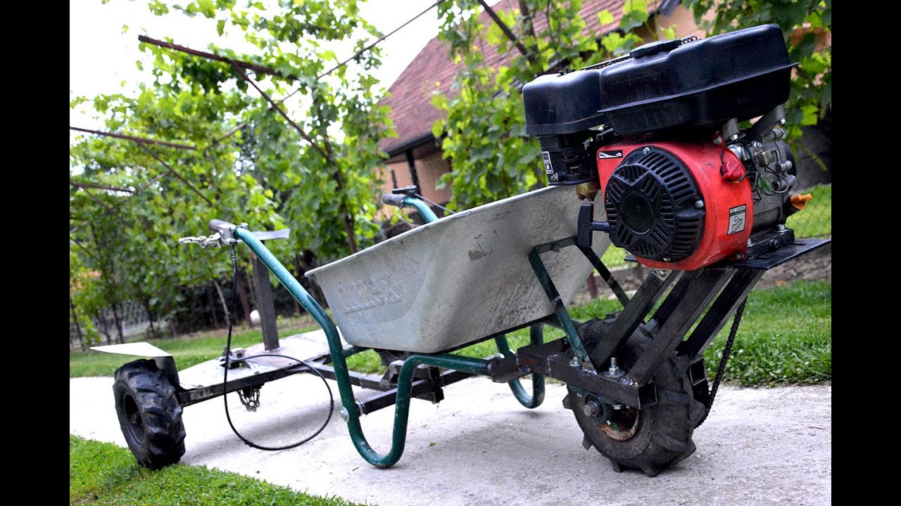 Homemade 200cc WHEELBARROW ON THE FRONT TIRE!?  PART 1