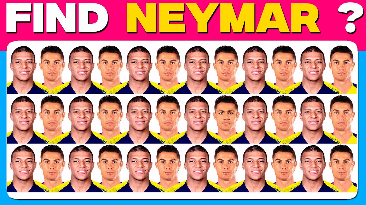 IMPROVE YOUR IQ LEVELS : Find Neymar ? | Facts About Neymar | Football Quiz Level 1,2,3
