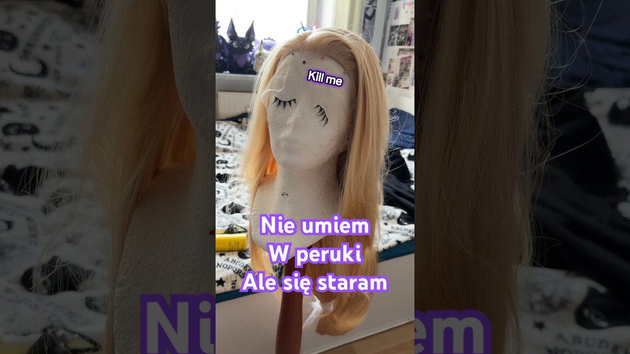 Stylizowanie idiotycznie długiej peruki to koszmar 😭 #peruka #roszpunka #cosplay
