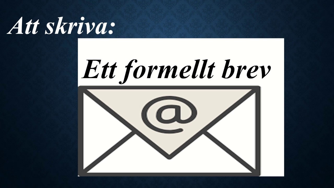 Att skriva ett formellt brev (SFI C-D)