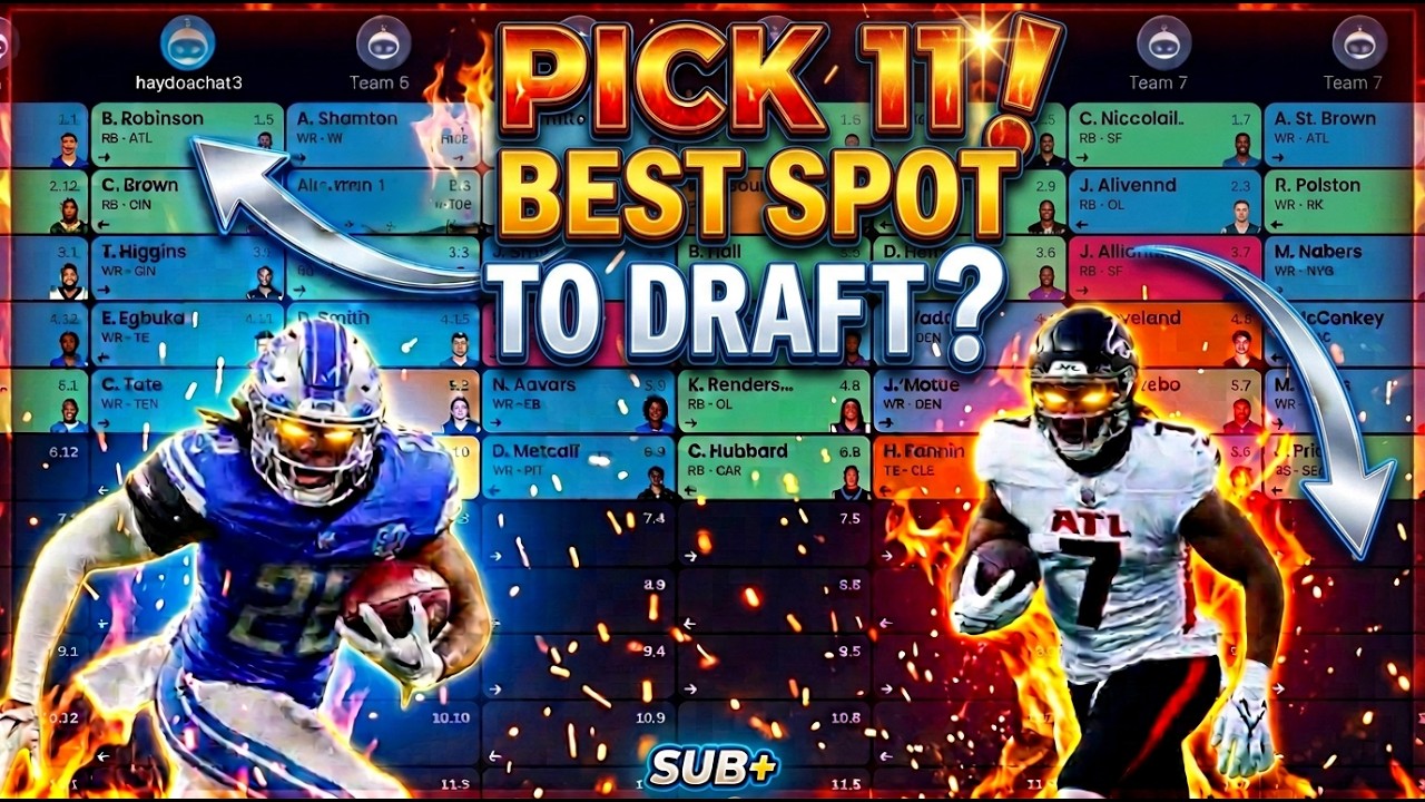 PICK 11 IN 12 MAN PPR MOCK DRAFT FANTASY FOOTBALL!