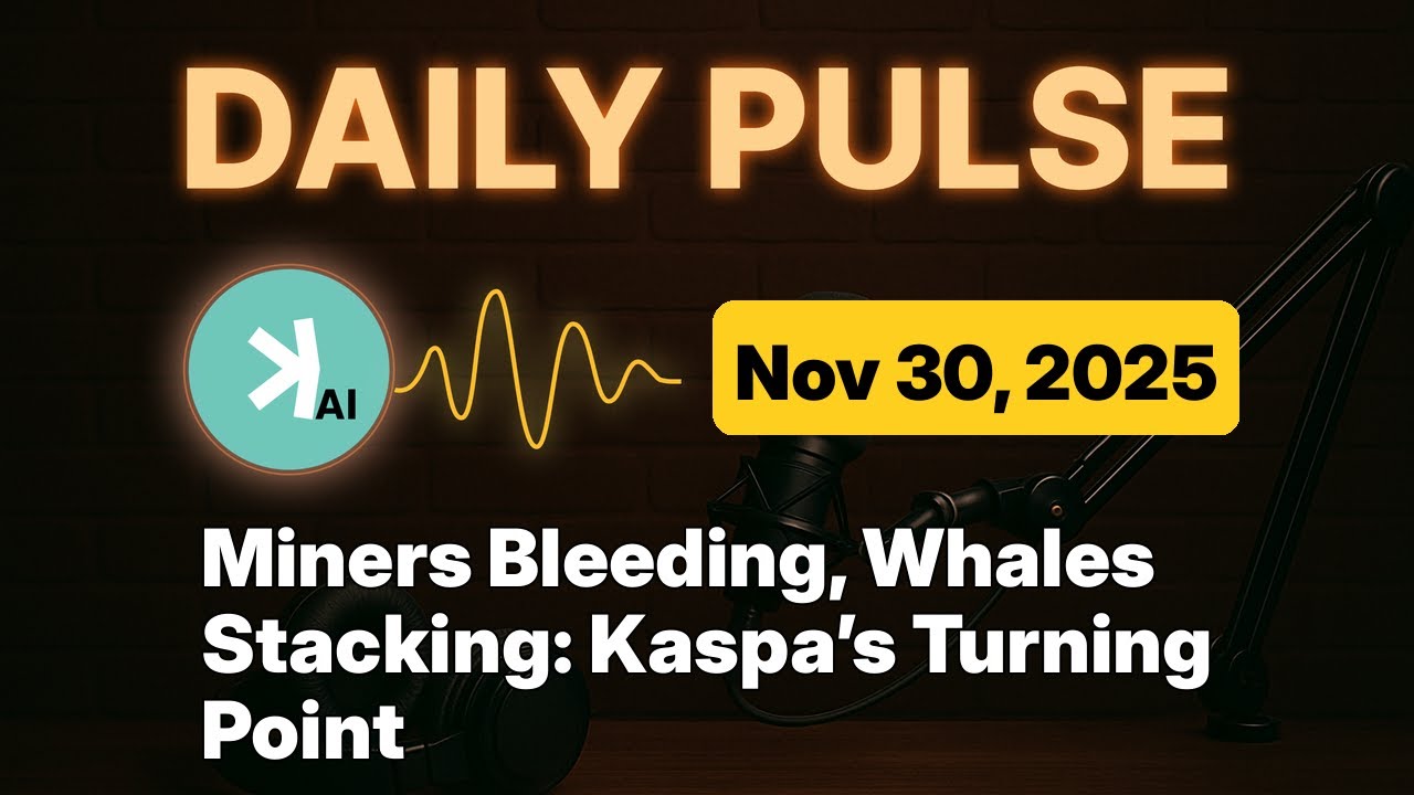 Kaspa Daily (Nov 30) - Miners Bleeding, Whales Stacking: Kaspa&rsquo;s Turning Point