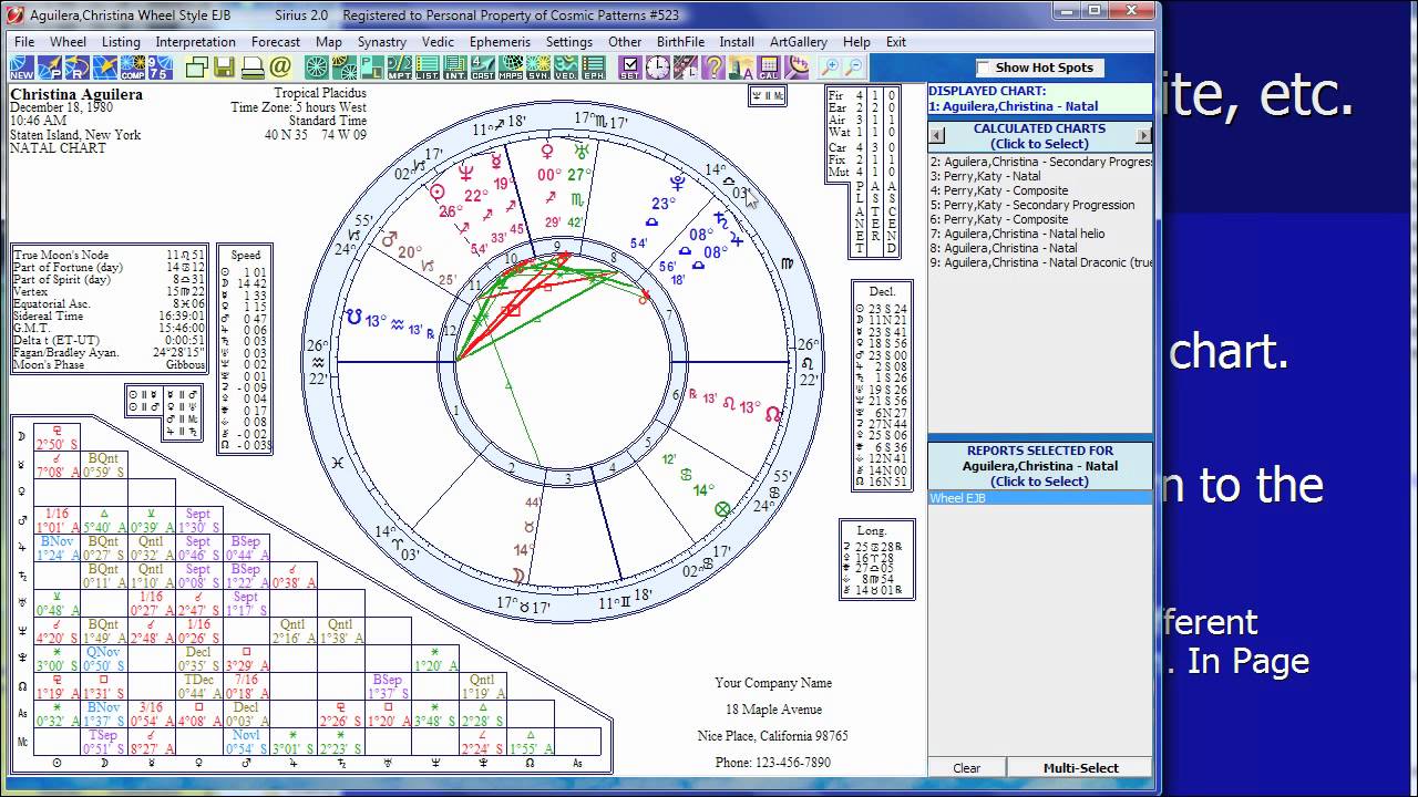 Advanced Features of the Kepler and Sirius Astrology Software