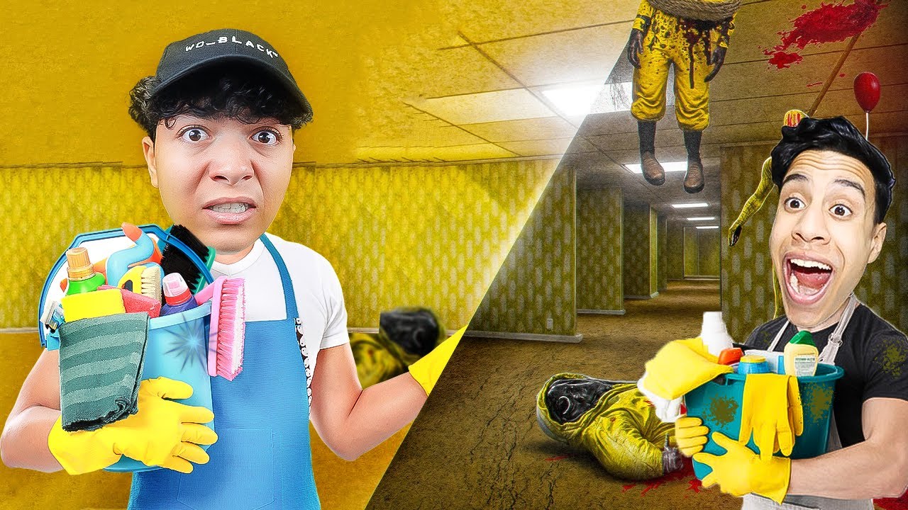اشتغلنا عمال نظافة في اكتر مكان مرعب ( الباك رومز ) 😱 - Backrooms