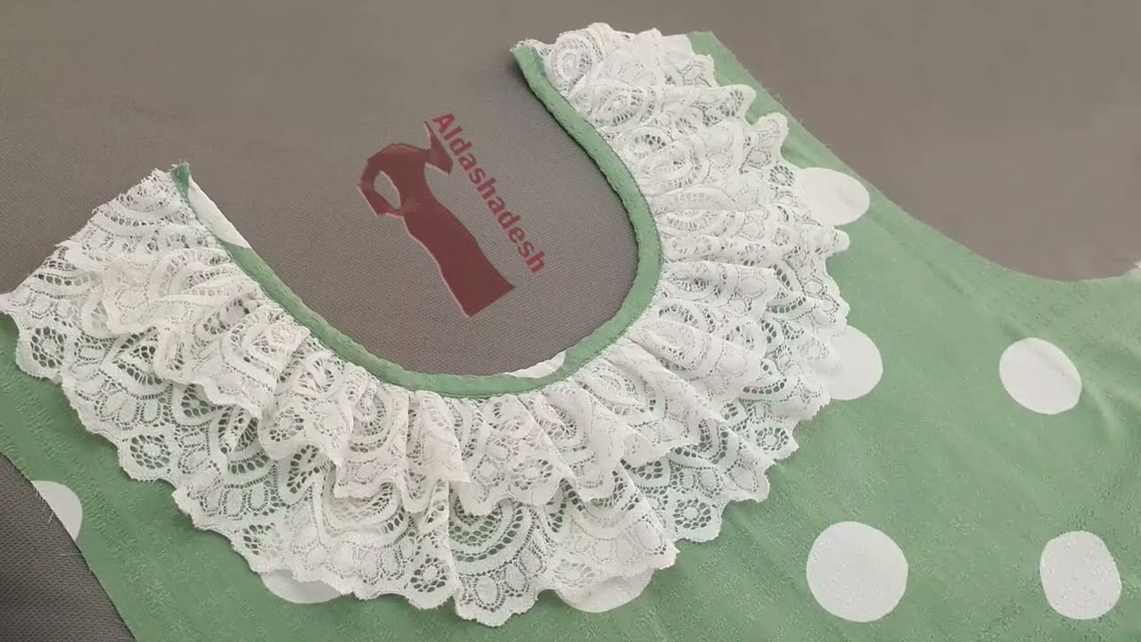 خياطة فصال من الروائع - فكرة حلوة لخياطة طبقتين دانتيل بالصدر