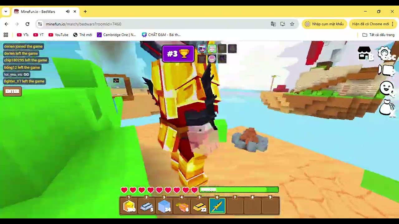 MineFun.io Bedwar nhưng chỉ sử dụng đồ vàng