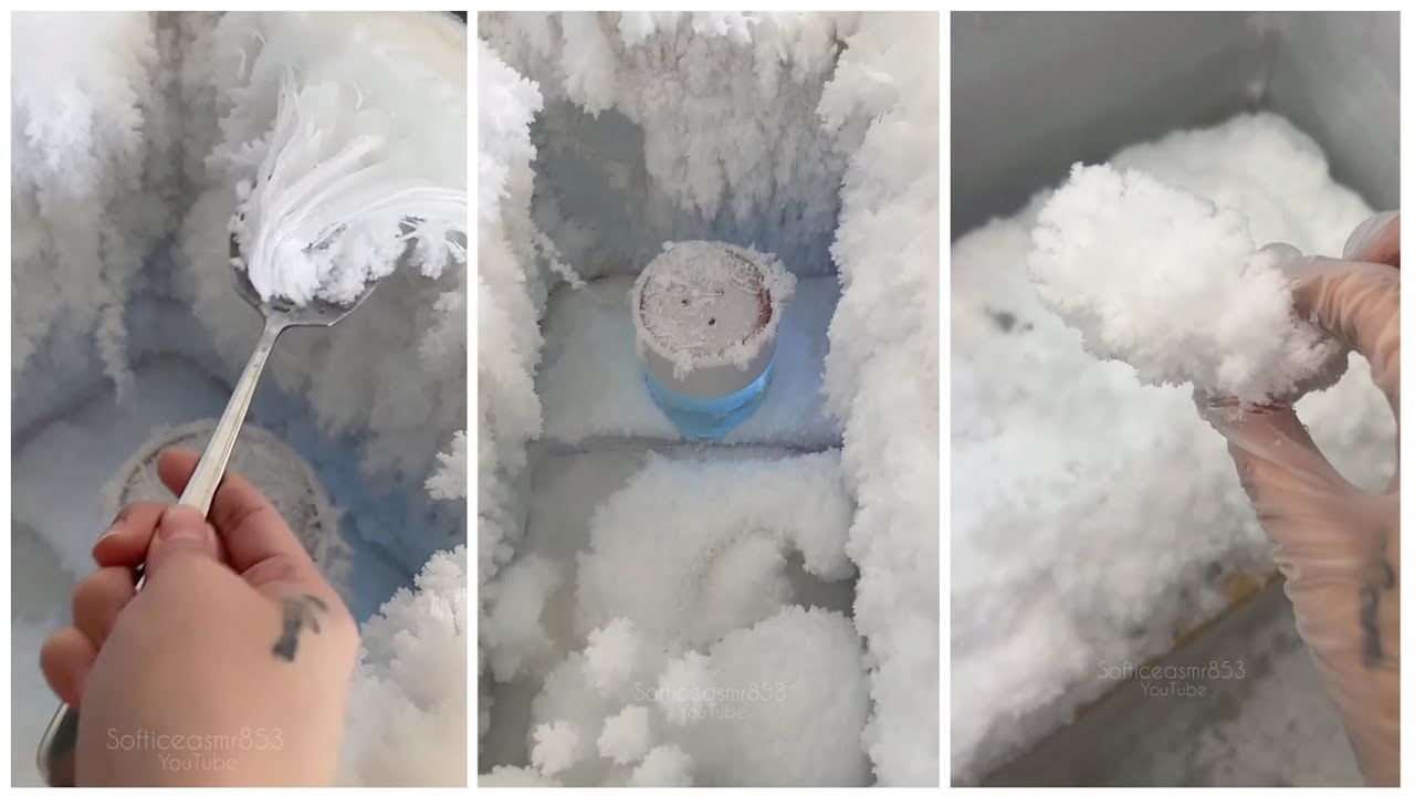 Freezer Frost Eating ❄️Ice Queen❄️ Wall Spoonful + Dumplings 🧊 Satisfying Ice Chewing Asmr 💯