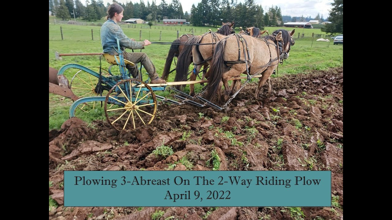 Plowing The Garden 3-Abreast On A 2-Way Plow - April 9, 2022