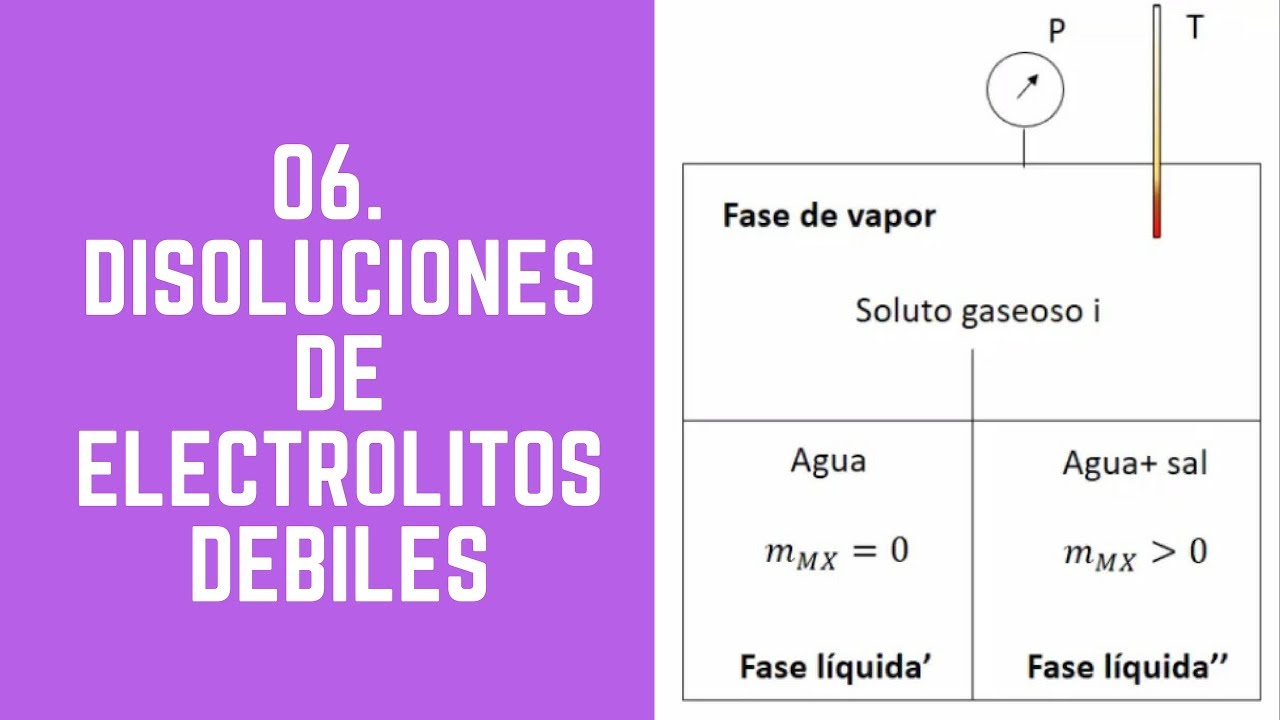 06. Electrolitos débiles y efecto de las sales sobre el equilibrio líquido-vapor
