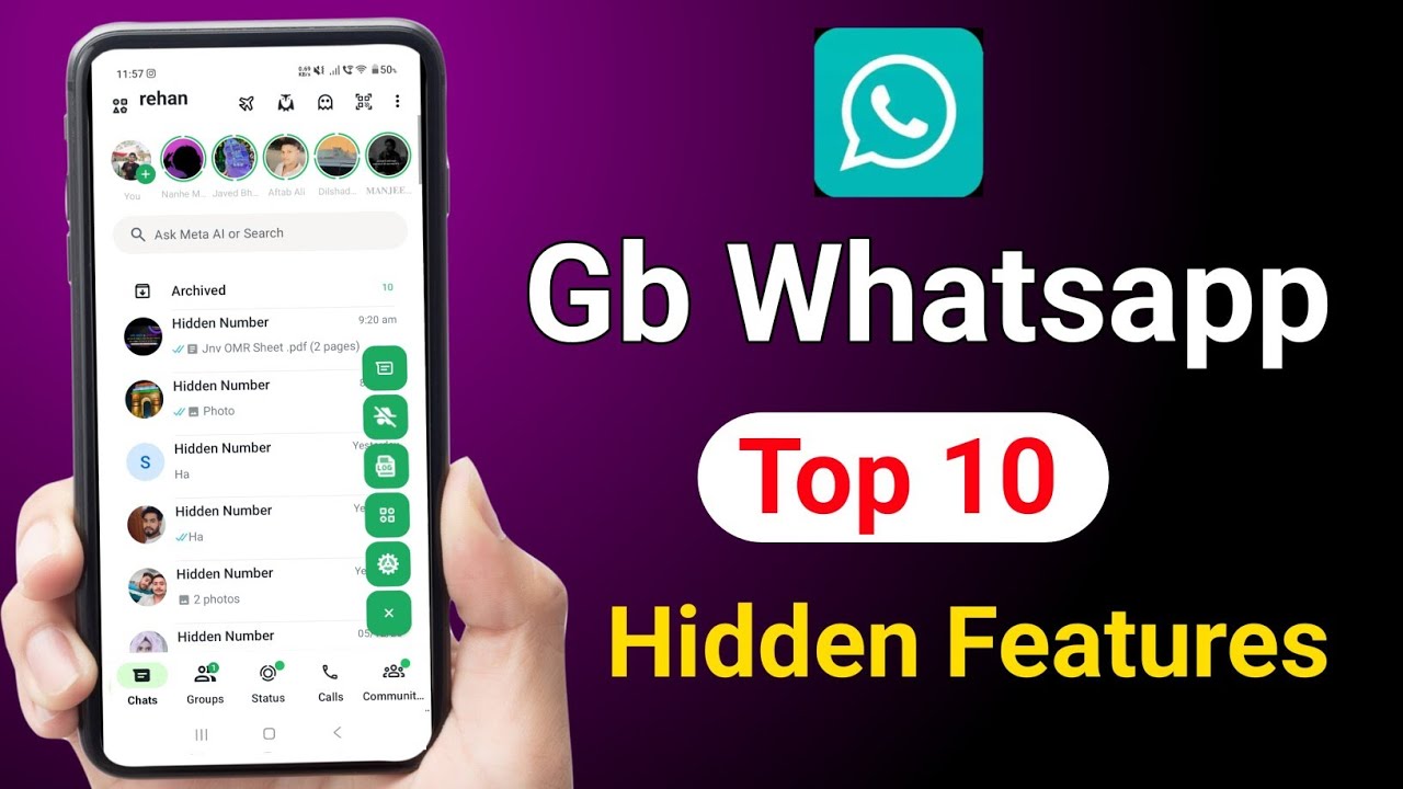 Gb Whatsapp top 10 Hidden settings and Hidden Features| Gb Whatsapp new update 2025