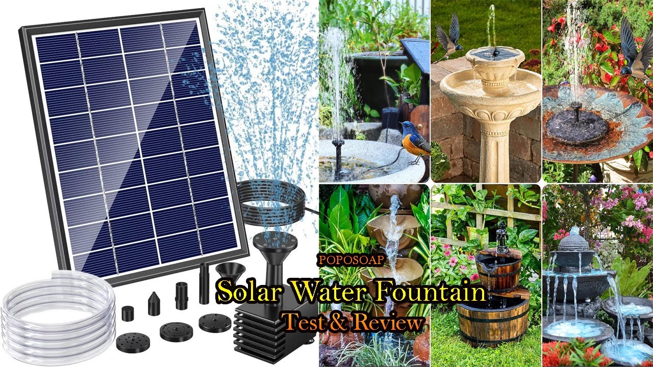 Solar Water Fountain Pump for Bird Bath | POPOSOAP | DIY Solar Powered Fountain| Garden, Ponds, Pool