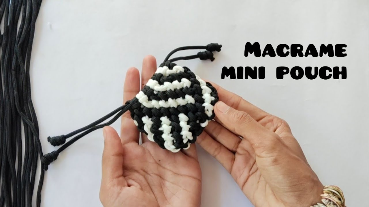 DIY | Macrame pouch | macrame bag tutorial | macrame mini bag | nylon macrame #handmade #macrame