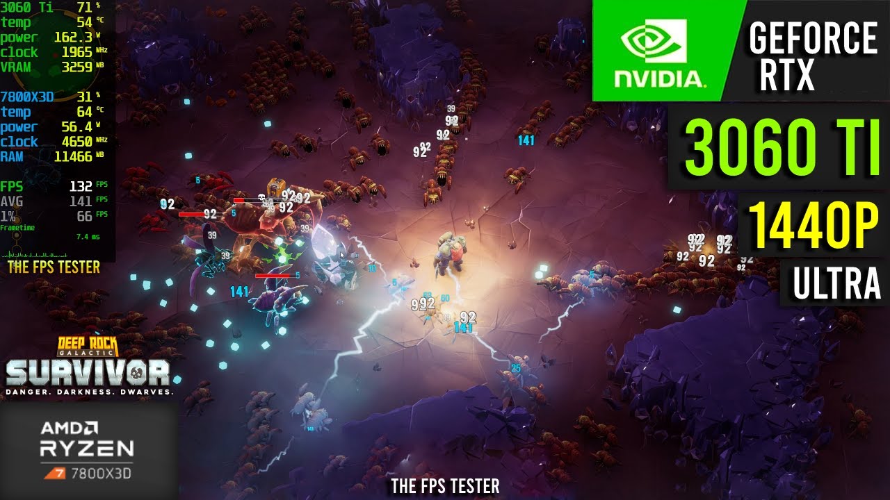 Deep Rock Galactic: Survivor | Gameplay + Benchmark | 1440p | RTX 3060 Ti + Ryzen 7 7800X3D