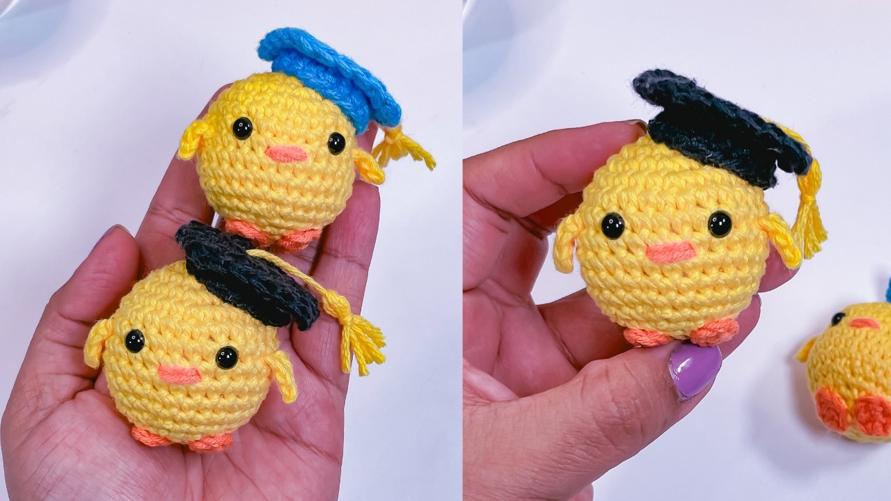 🐥Pollito graduado amigurumi tejido a crochet🎓🧶 tutorial paso a paso