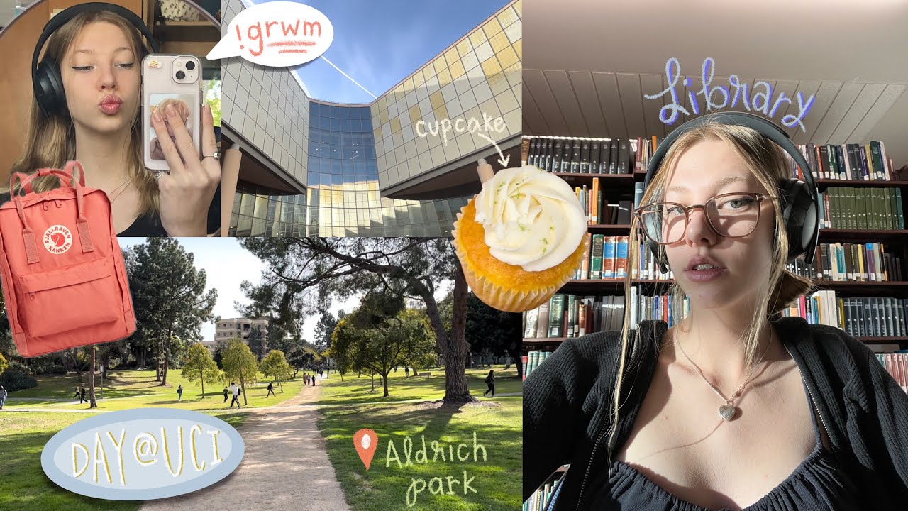 DAY IN THE LIFE - UCI freshman / library, dining hall, grwm 📓🎒˚ ༘♡ ⋆｡˚