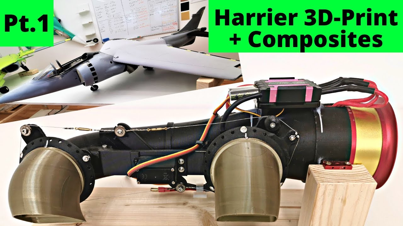 RC VTOL Harrier | An ambitious Lightweight 3D Print / Composites Project