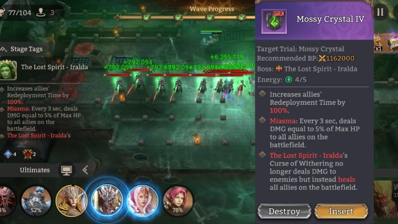 Lvl 4 Purple Mossy crystal / Iralda / Malrik's Halls of Illusion #watcherofrealms