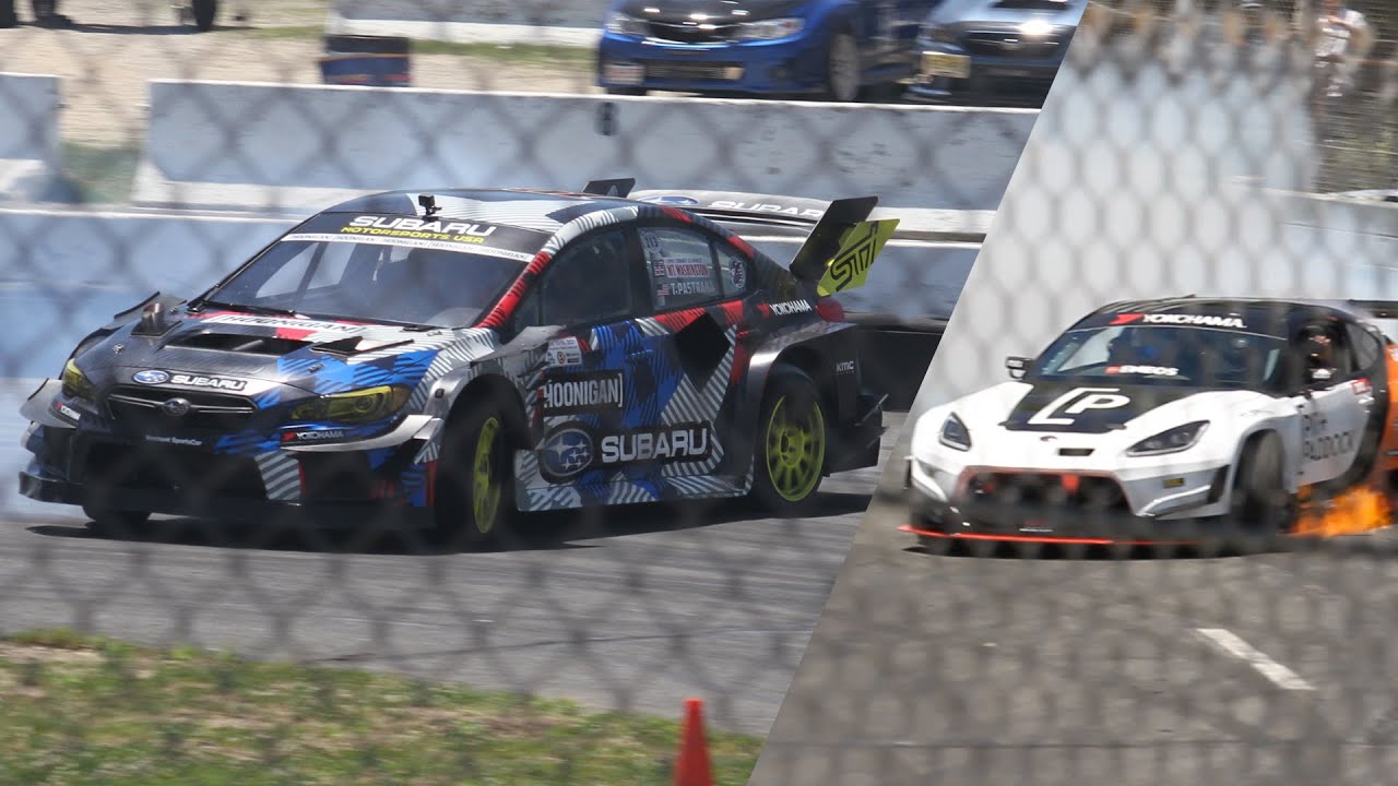 Travis Pastrana Subaru AirSlayer STI and Dai Yoshihara 2022 BRZ Wicked Big Meet Drift Demo