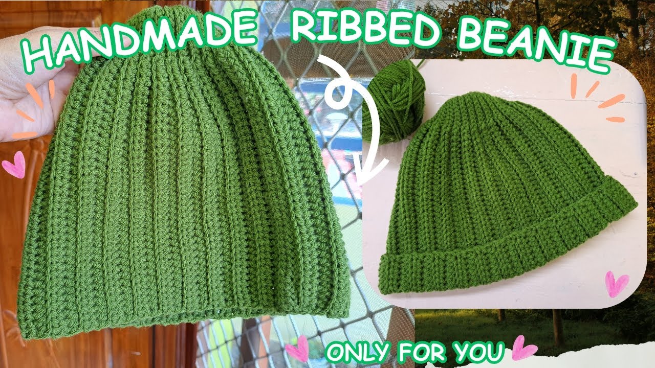 Easy Crochet Ribbed Beanie Tutorial For Beginners | Step by Step | crochet for beginners