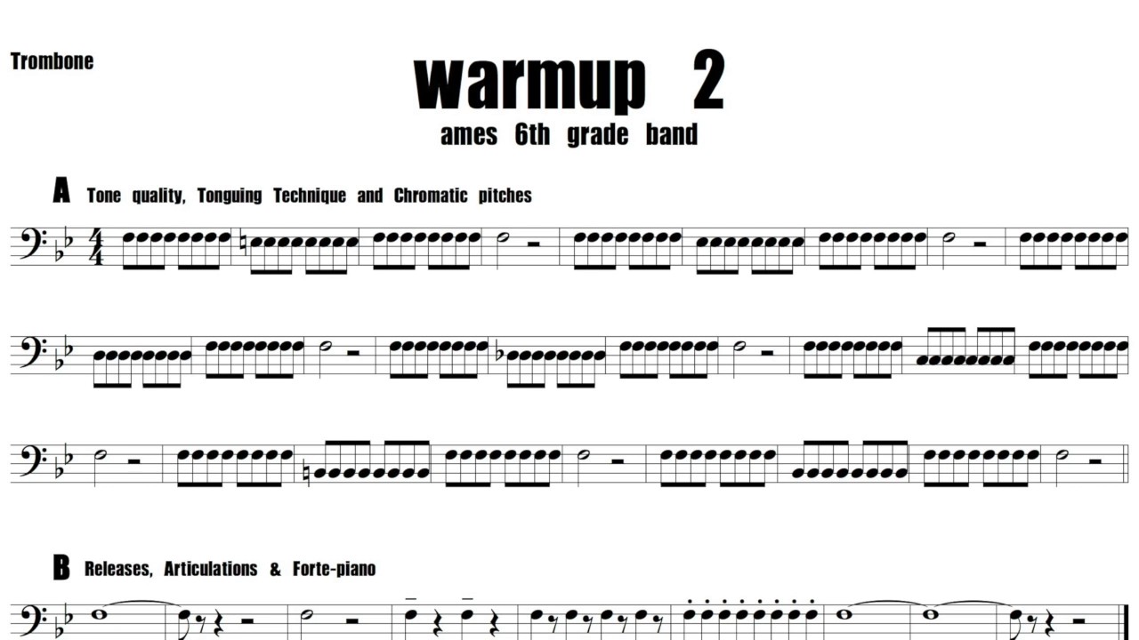 6th warmup 2 Trombone