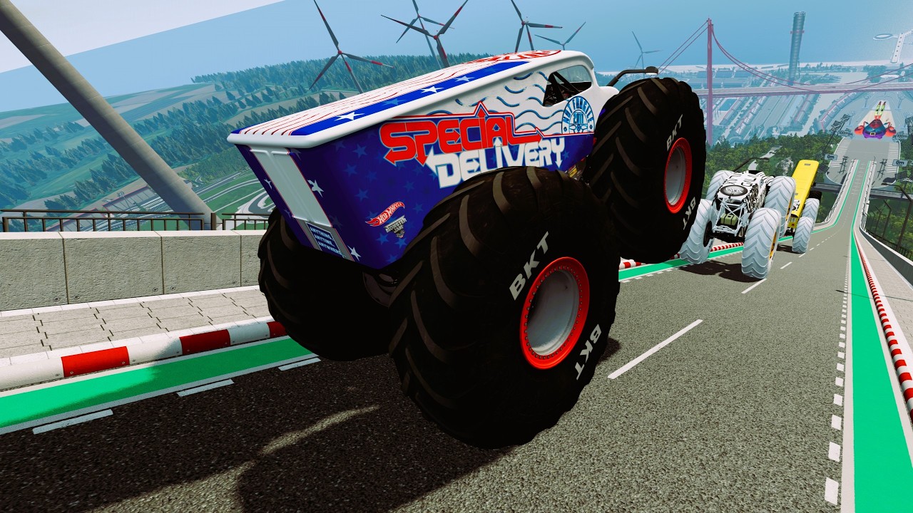 Epic #13    High Speed monster trucks jumps Small & Big   | Vehicles Monster Car