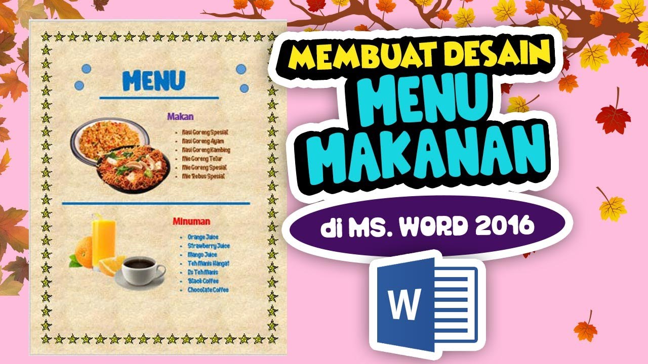 Tutorial Membuat Desain Menu Makanan Resto di Ms. Word