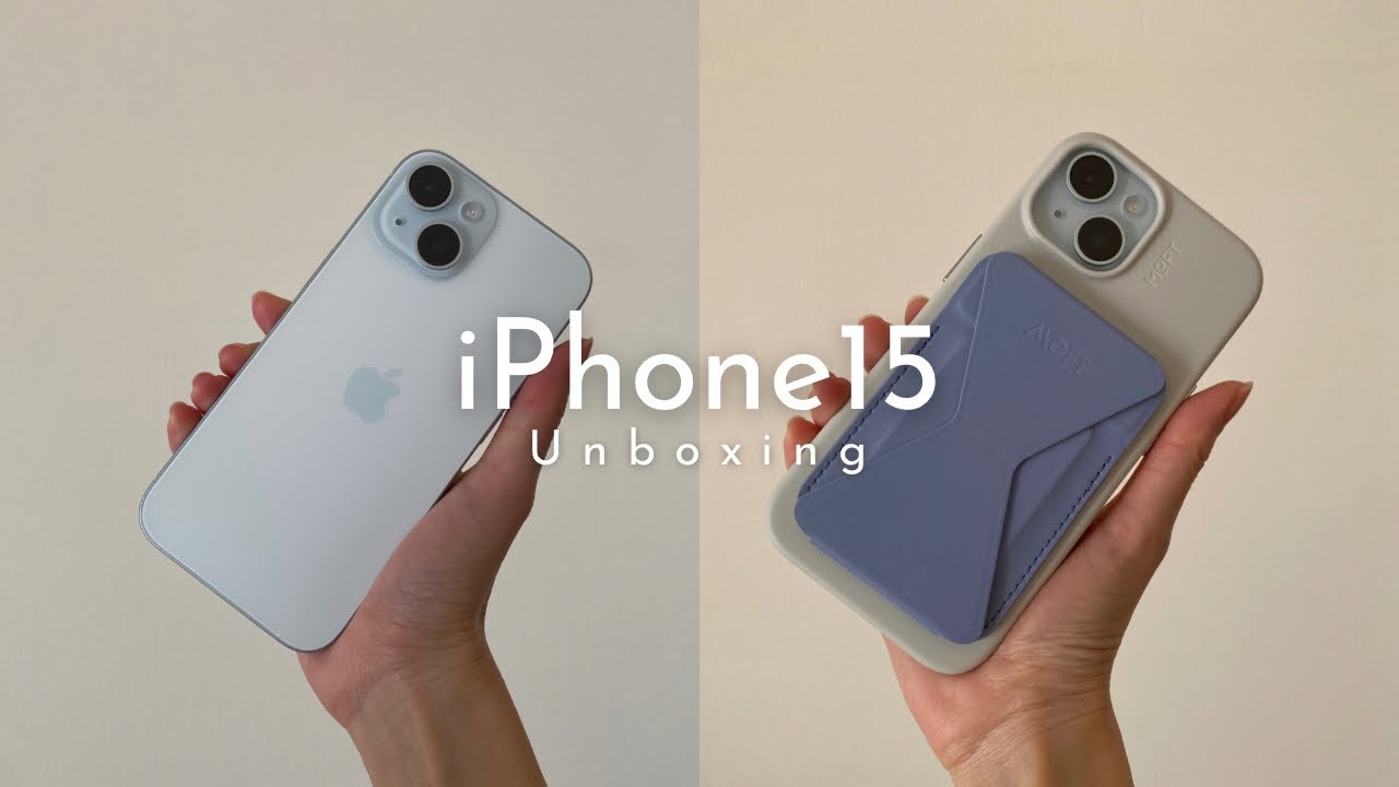iPhone15 aesthetic unboxing🩵accessories + setup + camera test +comparison with iPhone11