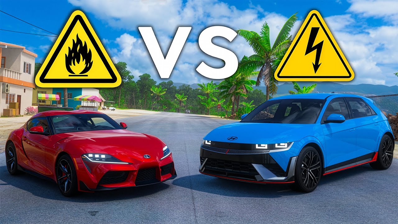 Бензин против гибрида против электричества в Forza Horizon 5