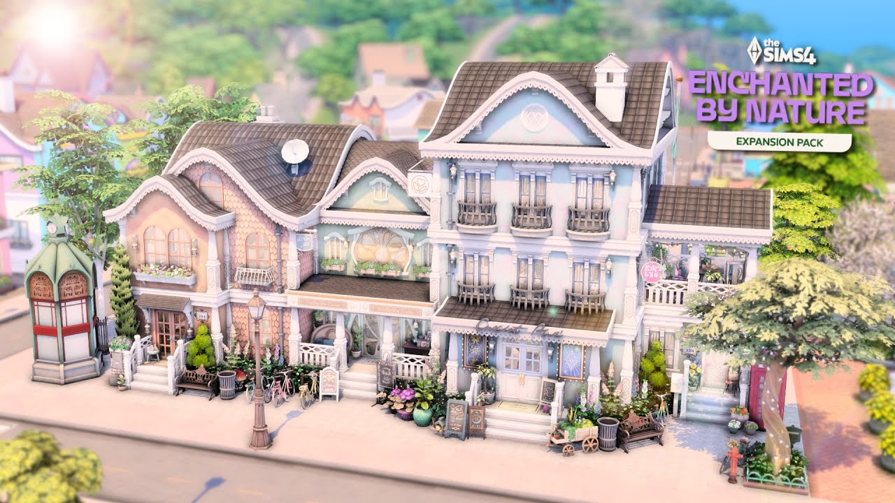 Innisgreen Apothecary, Psychic & Townhouses🌿🔮│ The Sims 4: Enchanted by Nature │ Speed Build │ No CC