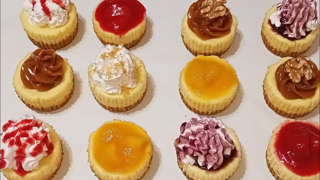 ألذ مينى تشيز كيك مخبوزة(نيويورك تشيز كيك)بأفكار مختلفة للتزيين 😋😋