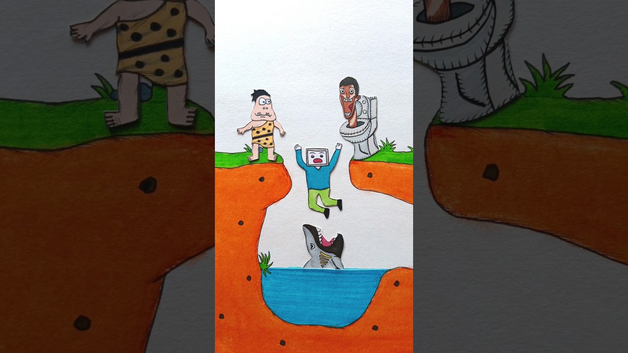When Life Puts You in the Middle&hellip; Choose Wisely 😅 #shortsfeed #youtubeshorts #skibiditoilet #drawing