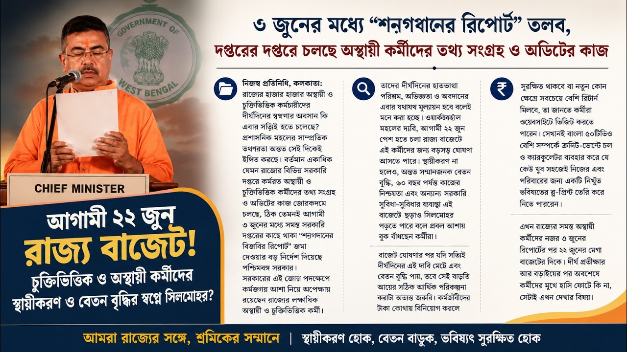 লক্ষাধিক কর্মীর জন্য বড় খবরসম কাজ সম বেতন নিয়ে সরকারী নড়াচড়া শুরু  Temporary Workers Salary Hike