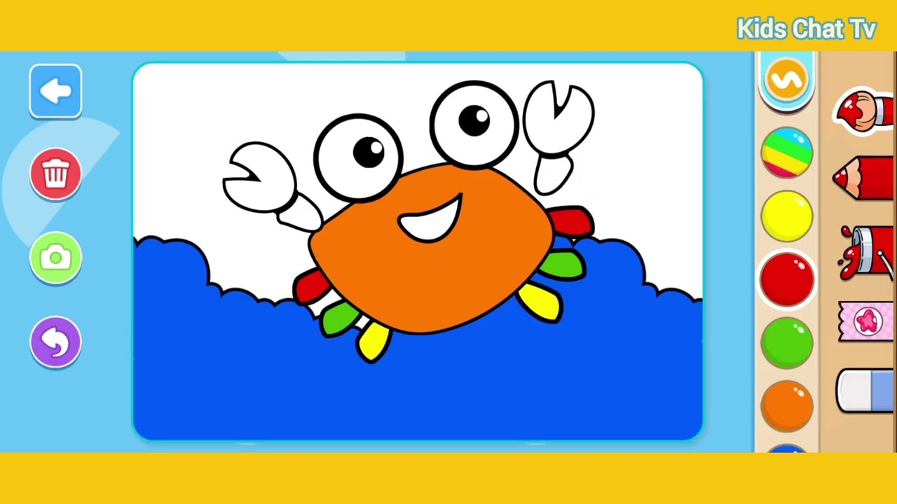 Crab 🦀 Drawing Video By Kids Chat Tv