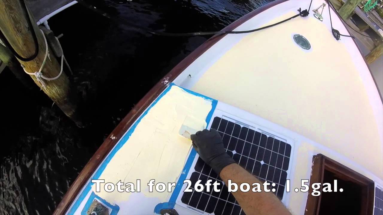 Applying KiwiGrip Anti-Skid on Deck.