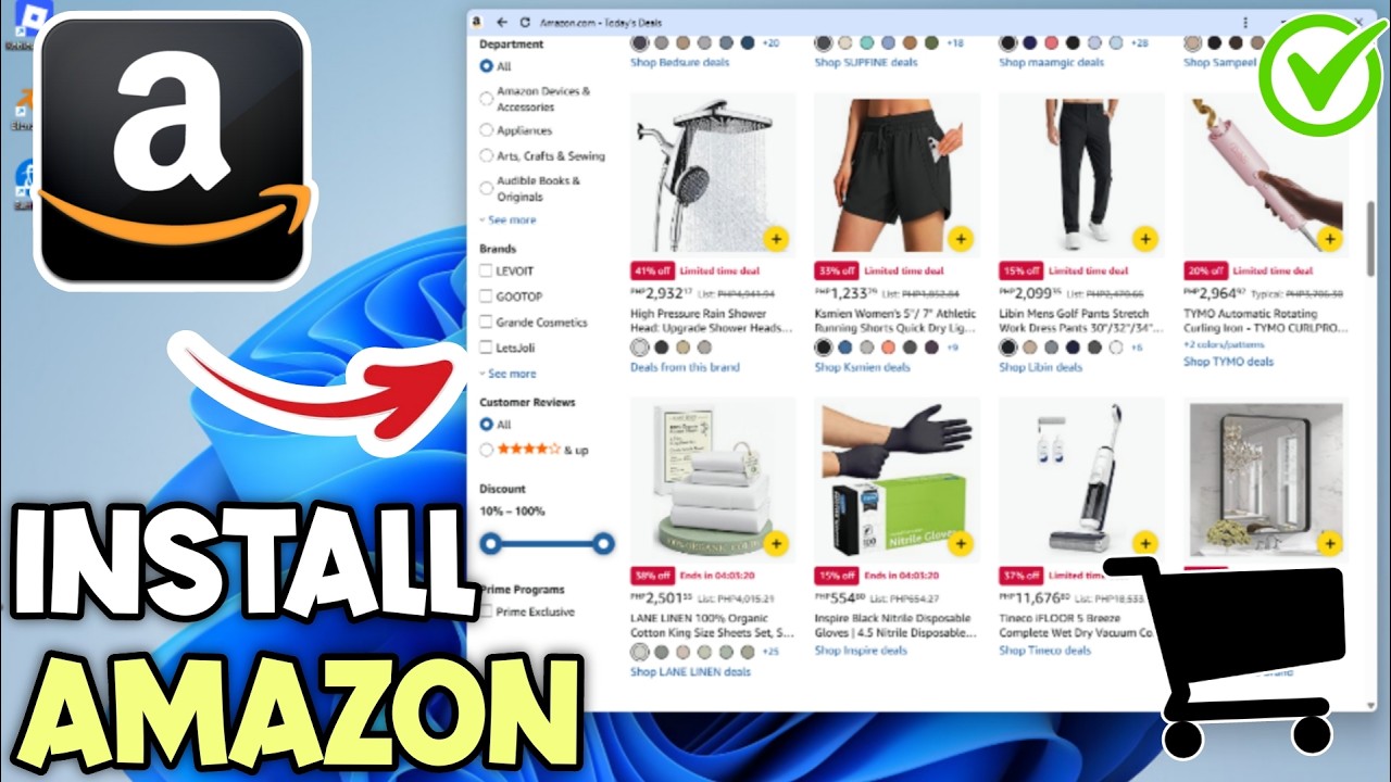 Как установить приложение Amazon Shopping на ПК и ноутбук (2026)