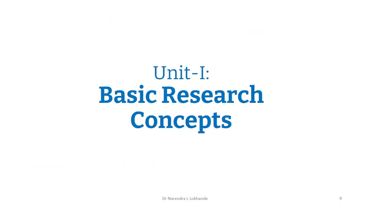 Research Methodology Unit 1 Basic Research Concepts 1