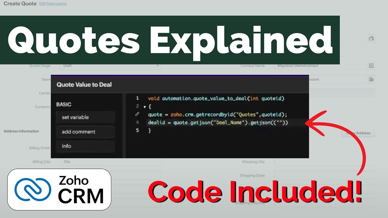 How to use Quotes in Zoho CRM Tutorial | Code Included!