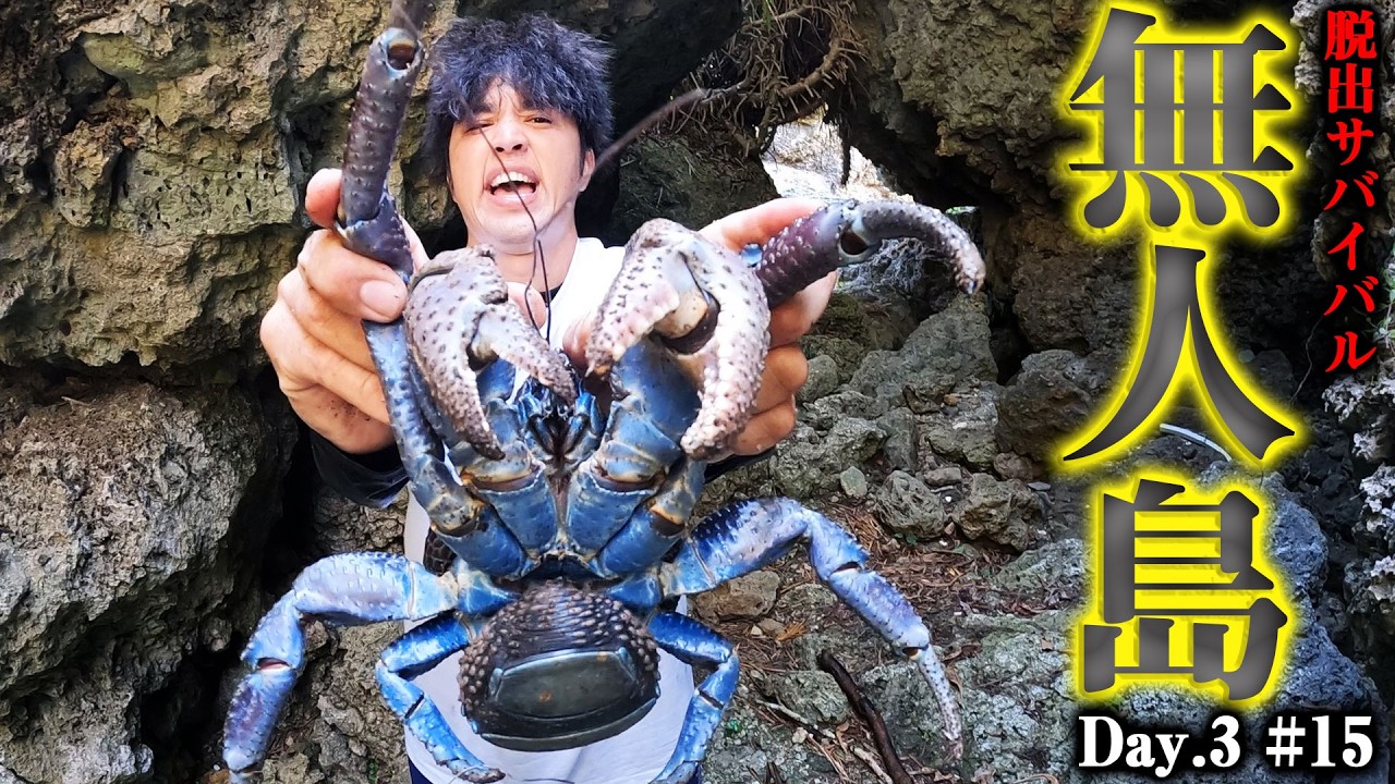【#15】超デカすぎる！バケモノ級の巨大ヤシガニが現る！！【無人島脱出サバイバル】
